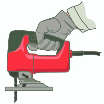 ジグソー（電動工具） 日曜大工,電動工具,ジグソー,木材加工,工具,工作,カット,イラスト,アイコン,toolのイラスト素材