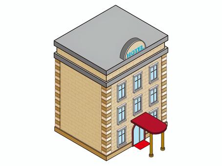 街並みシリーズ ホテル ホテル,かわいい,デフォルメ,建物,宿泊,施設,アイソメトリック,アイソメ,街並み,アイコンのイラスト素材