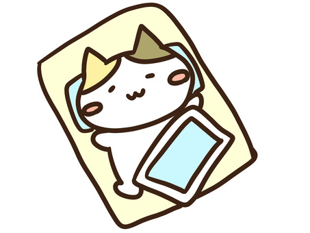 保育園のお昼寝布団でお腹がはだける三毛猫 保育園,お昼寝,ねこ,お布団,お腹,出る,はだける,かわいい,手書き,ゆるいのイラスト素材