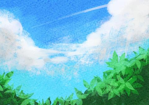 Illustration, green, sky, leaf, JPG and AI