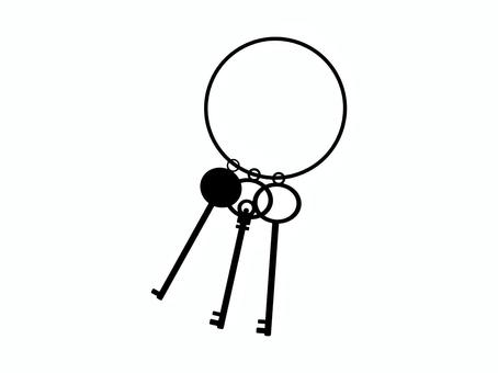 鍵束 鍵,束,アンティーク,シンプル,装飾,器具,開閉,シルエット,複数のイラスト素材
