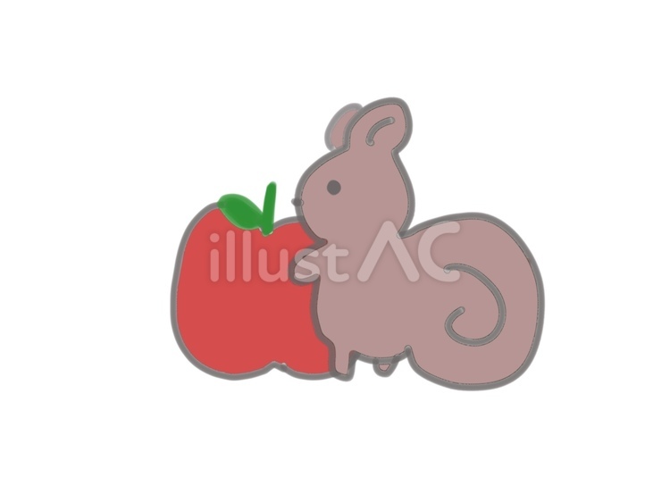 りんごとリス りんご,リス,挿絵のイラスト素材