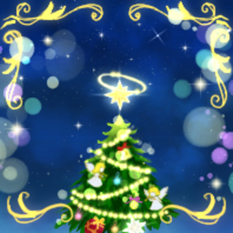 天使のもみの木 クリスマス,オーナメント,聖夜,ツリー,もみの木,天使,キラキラ,ほわほわのイラスト素材