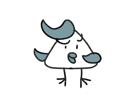 さんかく＿トリ 日常,日記,挨拶,かわいい,生活のイラスト素材