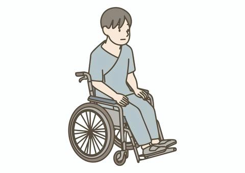 車椅子に乗る男性 車椅子に乗る男性 車椅子,男性,患者,病院,医療,リハビリ,介護,ヘルスケア,看護,入院のイラスト素材