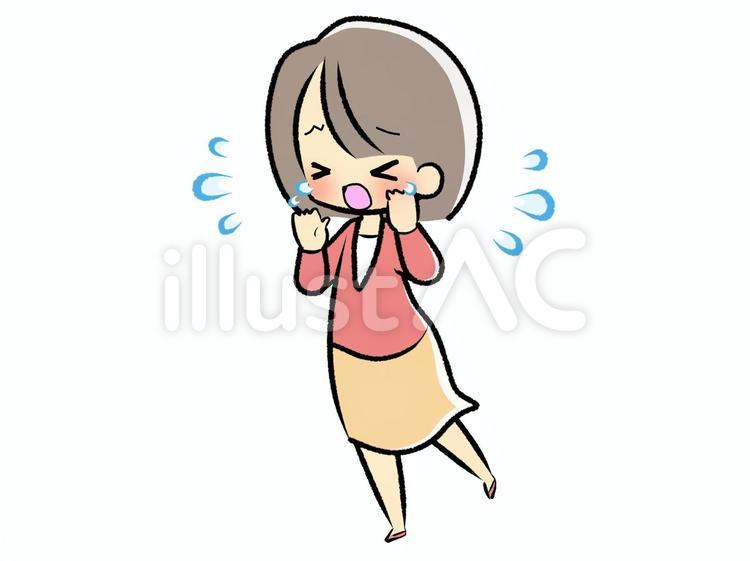 女性-泣く-全身211104 女性,泣く,叫ぶのイラスト素材