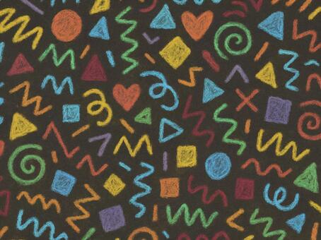 207.背景 クレヨン,クレヨン風,手描き模様,手描き,パターン,テクスチャ,黒背景,カラフル,落書き,ラクガキのイラスト素材