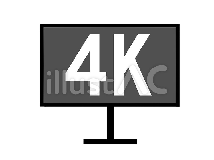 4K 4k,テレビ,アイコンのイラスト素材