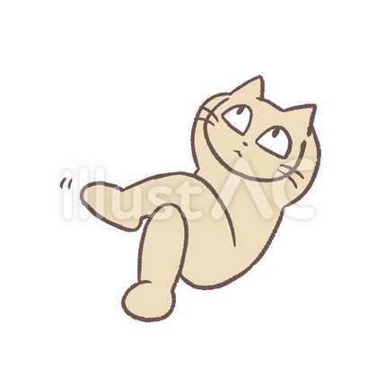 足を組み考え事をする猫