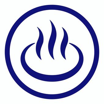 丸温泉マーク_青 温泉,マーク,湯,風呂,温泉マーク,丸,円,アイコン,銭湯,シンボルのイラスト素材
