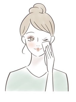 メイクを落とす女性 美容,女性,肌,ビューティ,顔,メイクオフ,メイクのイラスト素材