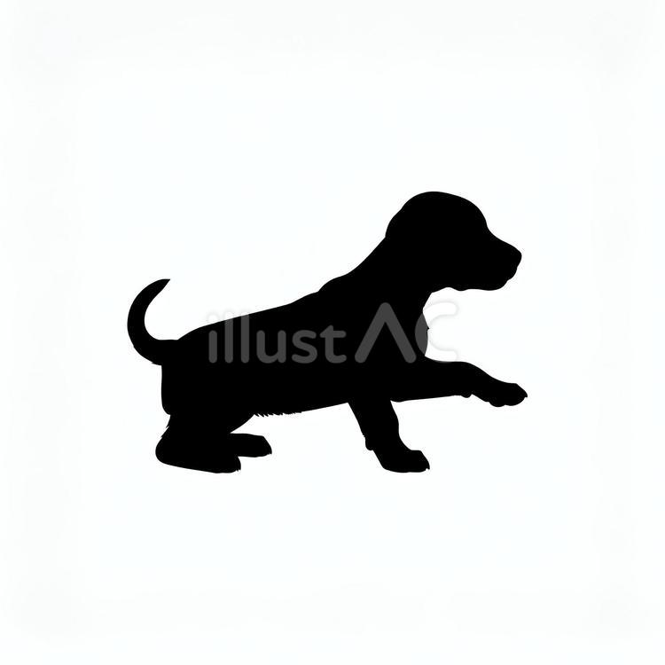 犬のシルエット 犬,シルエット,単色のイラスト素材