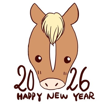2026年賀状　うま顔アップ