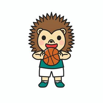 バスケットボールを持つハリネズミ バスケットボール,ボール,バスケット部,部活動,部員,運動部,球技,部員募集,メンバー募集,練習のイラスト素材
