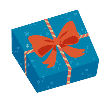 青いおしゃれ柄のクリスマスプレゼント プレゼント,クリスマスプレゼント,リボン,ドット,アイコン,12月,冬,誕生日,お祝い,箱のイラスト素材