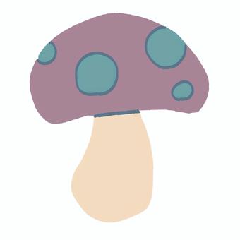 紫と緑の毒キノコ キノコ,毒,食べ物,山菜,紫,緑,手描きのイラスト素材