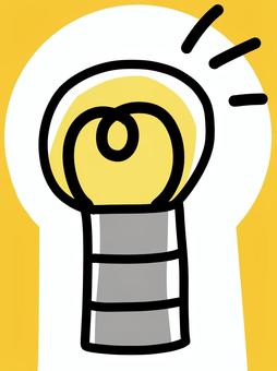 ひらめく電球背景あり２ ひらめき,提案,電球,アイディア,シンプル,かわいい,生活のイラスト素材