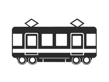電車のシンプルなアイコン(イラスト) 電車,鉄道,移動,走る,交通,路線,シルエット,アイコン,マーク,列車のイラスト素材