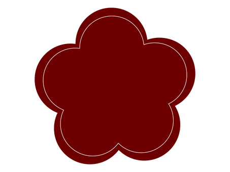 赤い梅型フレーム透過 梅,型,和風,フレーム,赤,花形,飾り,枠,デザイン,透過のイラスト素材