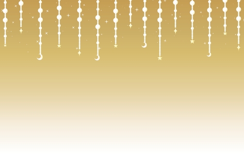 月と星のオーナメントのガーランド★透過有 パール,真珠,月,星,宝石,装飾,ガーランド,オーナメント,飾り,ゴールドのイラスト素材