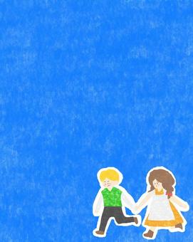 手をつなぐこどもたち♪ かわいい,こども,男の子,男性,男,人,女の子,女,女性,走るのイラスト素材