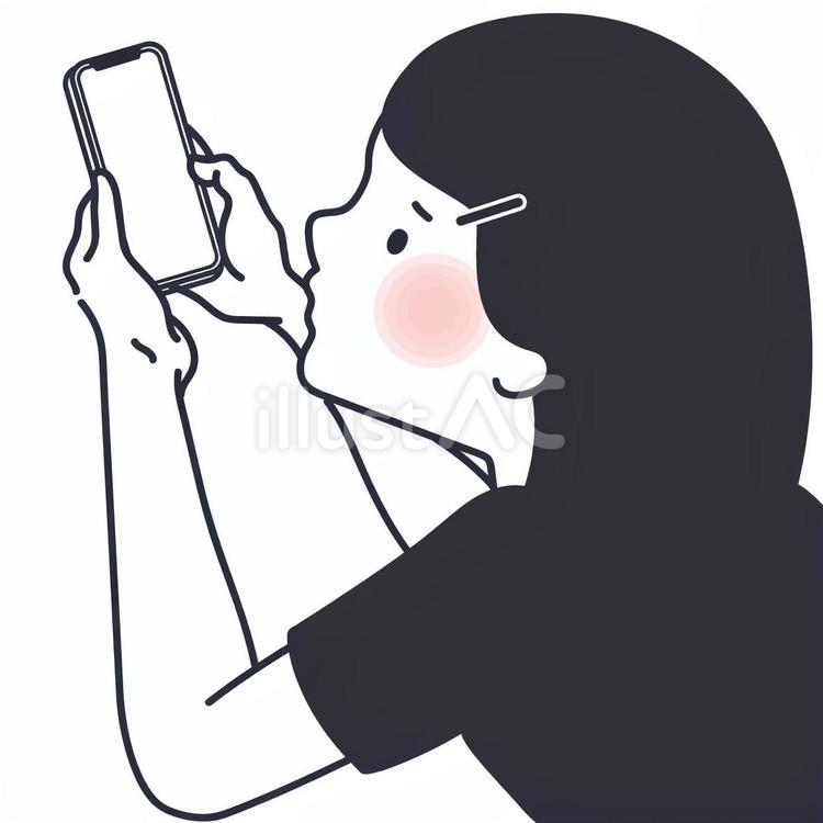 返信を待つ女の子 人物,女の子,返信のイラスト素材