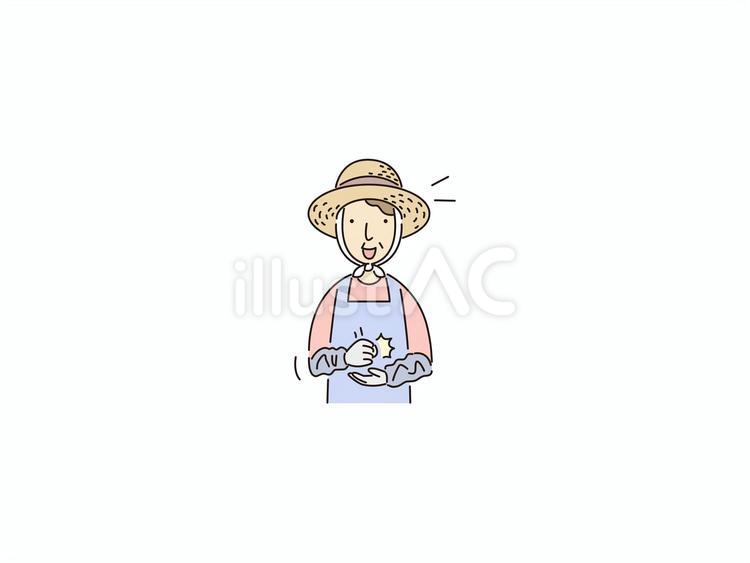 納得する農夫のおばあさん 理解,承認,同意のイラスト素材
