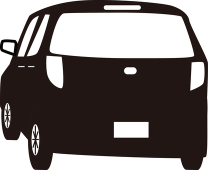 軽自動車シルエット 軽自動車,車体,後ろ,ブレーキランプ,ナンバー,タイヤ,シルエットのイラスト素材