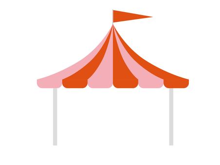 ピンク色のテント テント,ピンク,屋根,かわいい,旗のイラスト素材