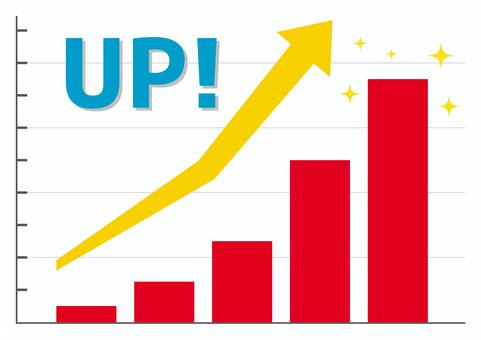 棒グラフ-2-上昇 上昇グラフ,グラフ,上昇中,右上がり,右肩上がり,矢印,アップ,up,上昇,急増のイラスト素材