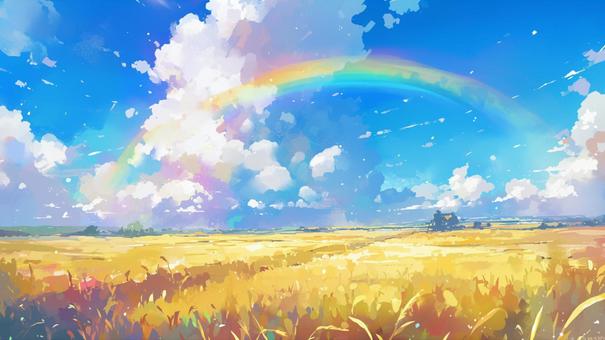 Grassland and rainbow β3, , JPG