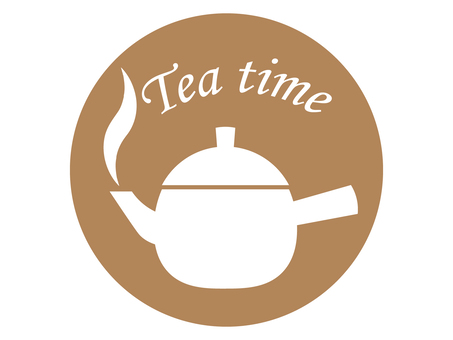 Tea time illustration material, teapot, tea, brown, JPG, PNG and AI