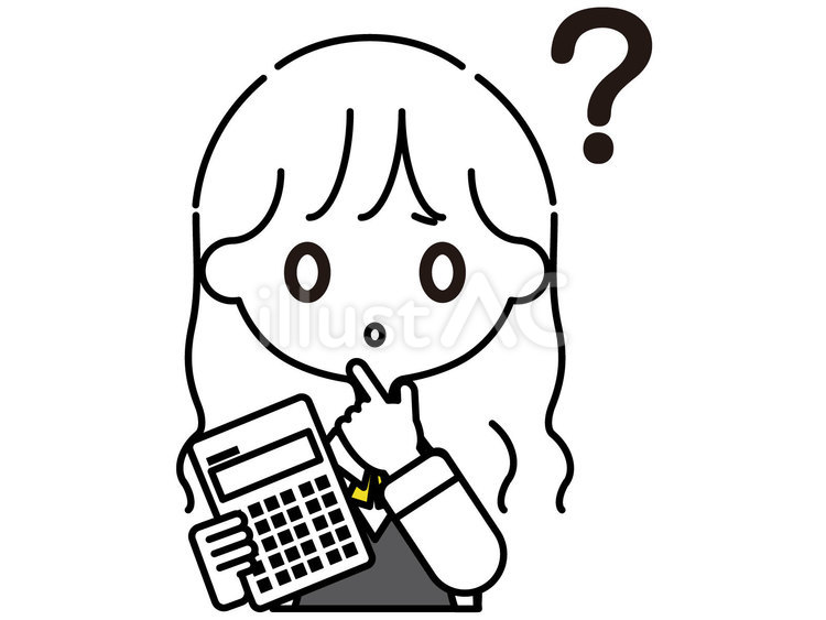 電卓を抱える女性 女性,電卓,はてなのイラスト素材