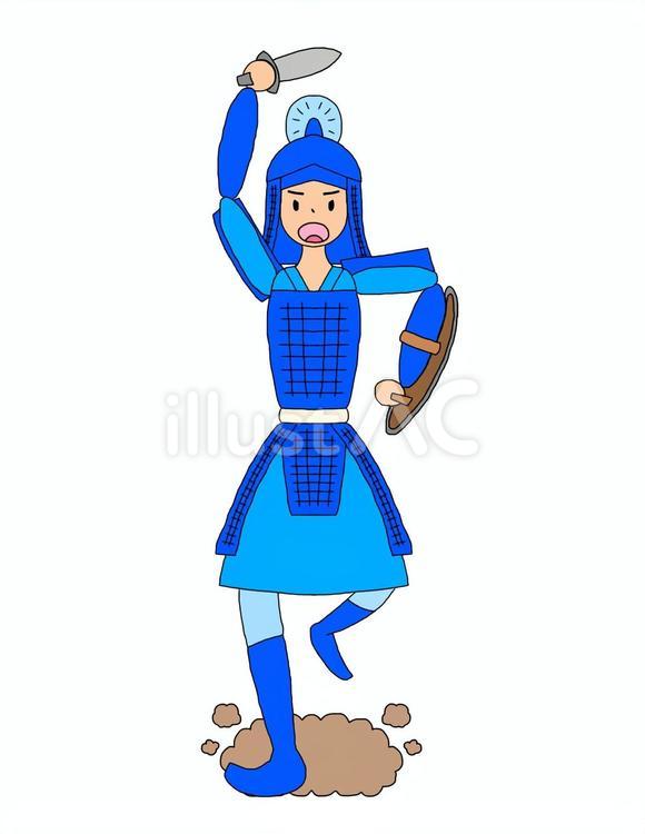 勇ましい中国の武将 戦士,兵士,兵隊のイラスト素材
