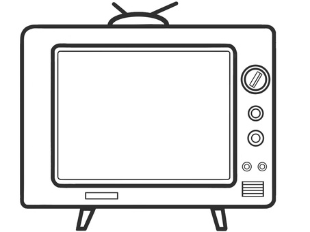 昭和レトロなイメージのテレビのフレーム テレビ,アンテナ,昭和レトロ,古めかしい,レトロ,フレーム,枠,長方形,囲む,おしゃれのイラスト素材