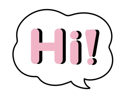 吹き出しとhiの文字 吹き出し,hi,ビックリマーク,感嘆符,モクモク,手書き,アイコン,フリーハンド,シンプル,かわいいのイラスト素材