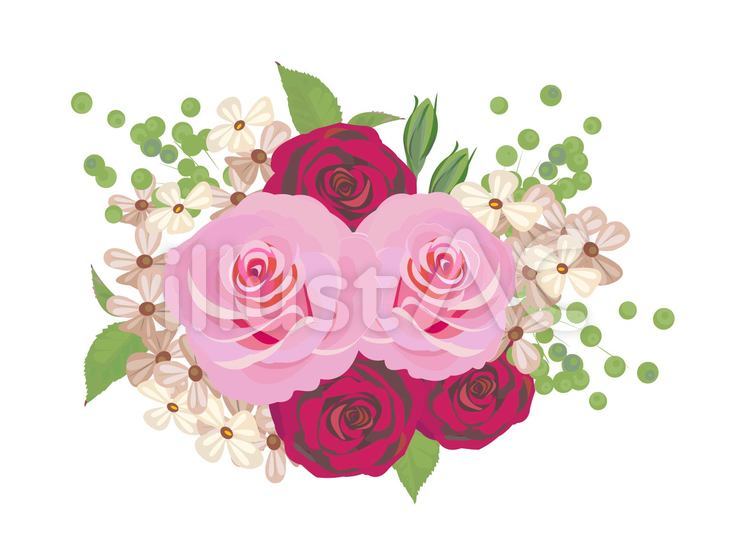 薔薇のブーケイラスト No 無料イラストなら イラストac