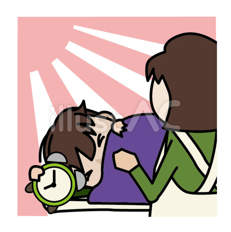 中高生の一日 中学生,高校生,ふとんのイラスト素材