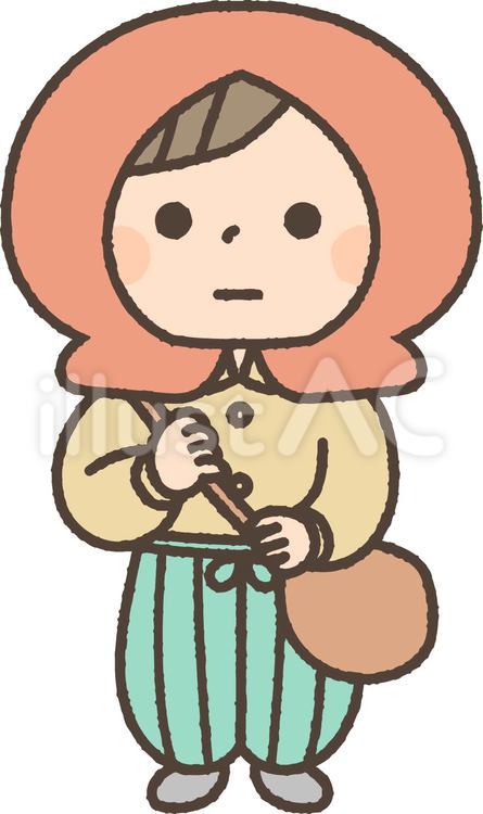 戦争中の子供 人物,子供,防災頭巾のイラスト素材