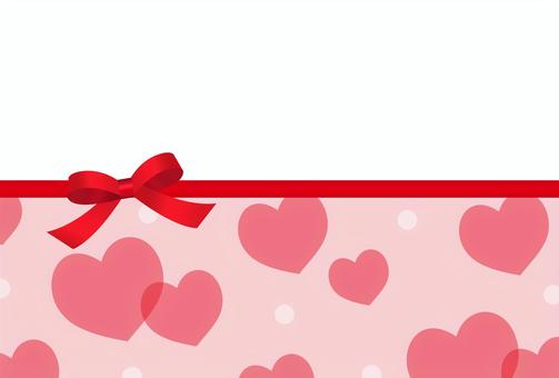 バレンタインのハートとリボンのカード02 バレンタイン,背景,フレーム,ハート,リボン,赤,枠,飾り枠,2月,冬のイラスト素材
