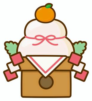 鏡餅 鏡餅,正月,お供え,お飾り,食べ物,縁起物,かわいい,手描き,イラスト,素材のイラスト素材