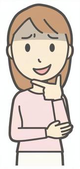  ロングヘア女性-519-バスト 薄笑い,女性,女の子,人物,かわいい,表情,感情,悪人,悪い,悪事のイラスト素材