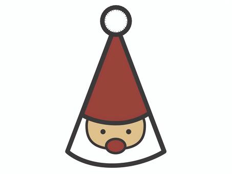 パーティーハット（サンタクロース）01 パーティーハット,三角帽,サンタクロース,イベント,クリスマス,パーティー,帽子,お祝い,アイコン,マークのイラスト素材