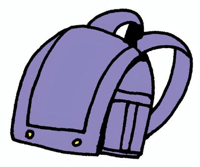 ランドセル（紫） ランドセル,学校,小学校,小学生,学用品,持ち物,鞄,入学,入学式,新学期のイラスト素材