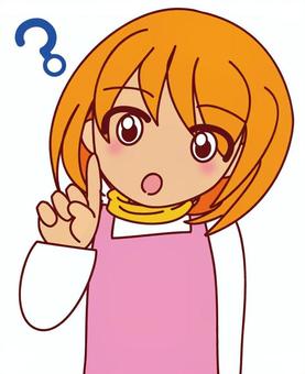 不思議に思う新妻 不思議に思う新妻 ハテナ,疑問,不思議のイラスト素材