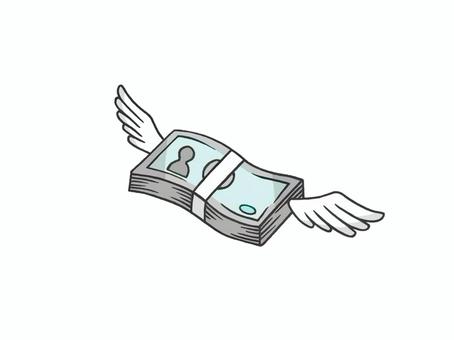 出費が多くお金が出て行くイメージ お金,マネー,出費,貨幣,キャッシュ,日本,通貨,資産,財産,小銭のイラスト素材