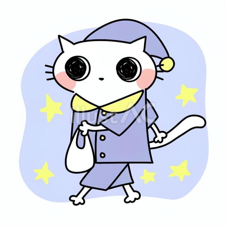 パジャマを着て買い物をする、夜の買い出し パジャマ,買い出し,買い物のイラスト素材