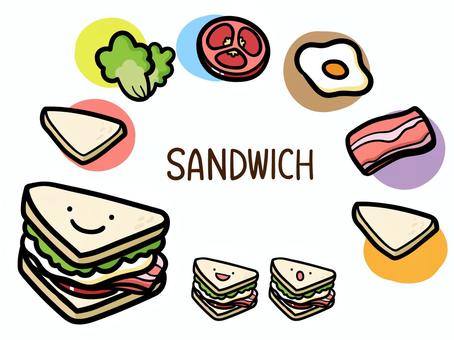 Illustration of a loose sandwich, sandwich, bread, foodstuff, JPG, PNG and AI