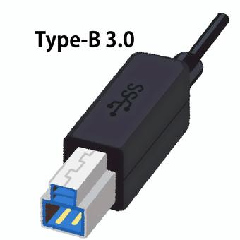 USBケーブル(Type-B 3.0) USBケーブル(Type-B 3.0) usbケーブル,typeーb,プリンタ,パソコン,インターネット,家電,電気屋,生活用品のイラスト素材