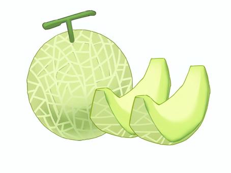 Illustration, melão, fruta, separadamente, 